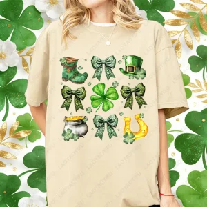 Coquette Patrick's Day Woman's T Shirts Green Day Graphic T-shirts Fashion St Patty's Day Shirt Lucky Shamrock Cotton Clothing